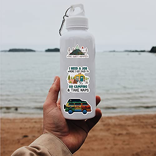 150Pcs Camping Stickers, Outdoor Hiking Adventure Stickers, Vinyl Waterproof Sticker Packs for Water Bottles, Laptop, Travel & Hiking, Luggage, Wilderness, Nature