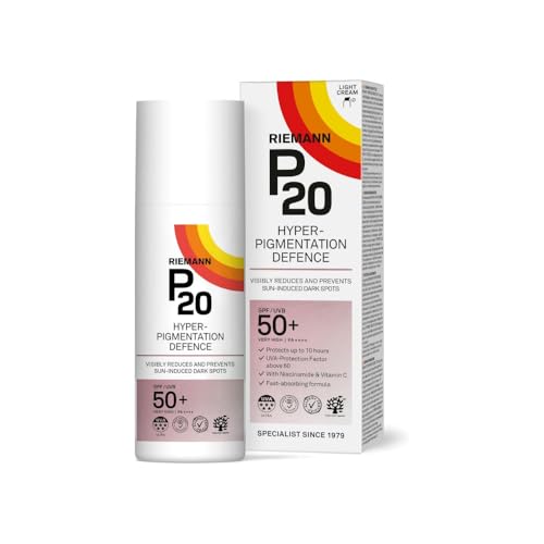 P20 Crema Solare Viso, Protezione Solare Anti Macchia Avanzata, Iperpigmentazione Defence SPF 50+, Previene le Macchie Scure, Con Niacinamide Vitamina C e Resorcinolo, 10 Ore di Protezione, 50 ml