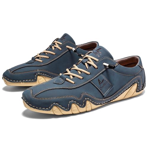 Men's Casual Leather Fashion Sneakers Ankle Chukka Boots Slip On Lightweight Loafers Walking Casual Dress Sneaker4