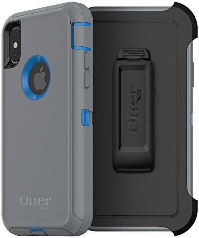 OtterBox DEFENDER SERIES SCREENLESS Case Case for iPhone Xs & iPhone X - Retail Packaging - MARATHONER (COWABUNGA BLUE/GUNMETAL GREY)