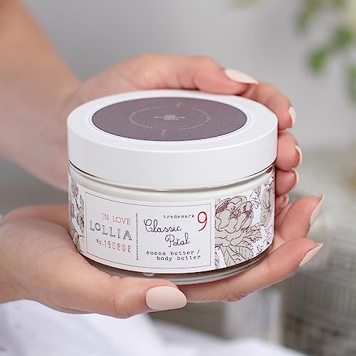 Lollia In Love Body Butter, 5.5 Oz. - Classic Petal Fragrance - Shea Butter & Cocoa Butter, Body Lotion For Women, Hydrating & Smooth Body Moisturizer #TOP5