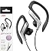 JVC Clip Style Headphone Silver and Black Lightweight and Comfortable Ear Clip. Splash Proof Water resistant Powerful Sound with Bass Boost HAEB75S