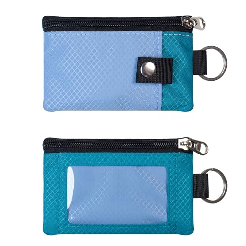 Image of CHENSPRX Minimalist RFID Blocking Small Wallet with ID Window,WaterResistant Zip Id Case Wallet with Lanyard Keychain for Cards,Cash,Travel,Women,Men