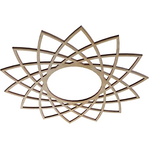 Image of Ekena Millwork 18 inchOD x 6 7 /8 inchID x 3 /8 inchT Eleanor Wood Fretwork Pierced Ceiling Medallion, Hickory