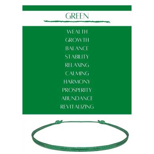 Luck Strings Green Bracelet for Men - Adjustable Bracelet for Women - Unisex Adult Waterproof Nylon Cord Surfer Wealth Abundance Mental Health Awareness