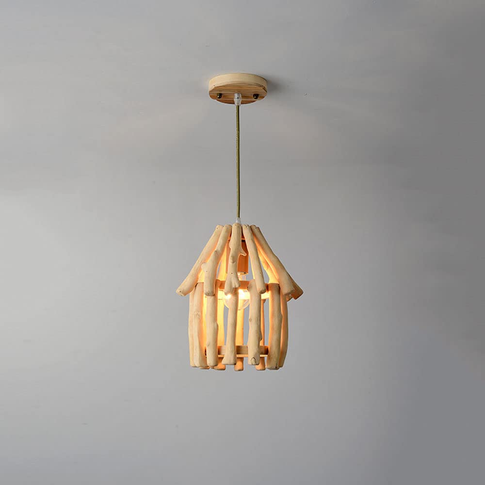 Plafonnier à 1 lampe en bois pour optimiser l'éclairage suspendu des petits espaces