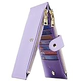 Travelambo Wallet Women RFID Blocking Bifold Multi Card Wallet Case with Zipper Pocket RFID Wallet Women