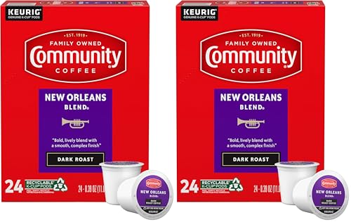 Image of Community Coffee New Orleans Blend 24 Count Coffee Pods, Special Dark Roast, Compatible with Keurig 2.0 K-Cup Brewers, 24 Count (Pack of 2)