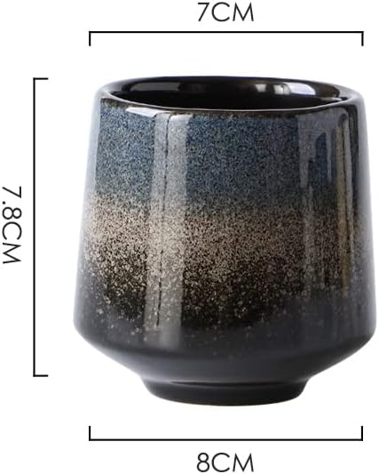 Miniatura 4 de LIUCUON Juego de tazas de té de cerámica japonesas, taza de espresso, tazas de café de porcelana, juego de 4 tazas de té para el hogar y la oficina,