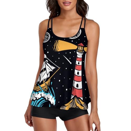 Maillot de bain tankini femme avec short de garçon Espace Phare