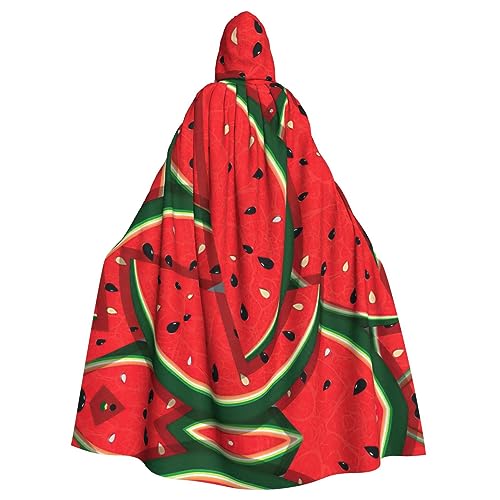 Cape à capuche pastèque rouge au design Renaissance unique pour cosplay et Halloween