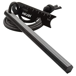 MAAN Fire Steel Powerful- Weicher Magnesium Feuerstarter XXL – Extrem starker und heißer Funke – Feuerstein für…