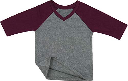 Image of ToBeInStyle Kids Boys Girls Cotton Jersey Contrast Raglan V-Neck Tee T-Shirts