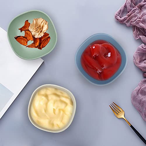 6PCS 130ml Lightweight and Unbreakable Sauce Dish, Seasoning Dish, Square Dipping Bowls for Soy, Vinegar, Tomato Sauce, Kitchen Home, BBQ and Party Dinner (4 Colors) - Image 4