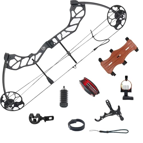 TOPARCHERY Compound Bow for Hunting Adults Archery Set - Aluminum Alloy Bow Handle, IBO Arrow Speed 320fps, Pull Distance: 19-30