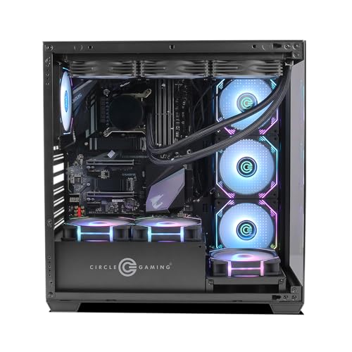 Circle Defender ZX1 Mid- Tower Computer Case | Gaming Cabinet - Black | Support ATX, M-ATX, ITX | Infinity Mirror Pre- Installed 3 x 120mm Front... - Image 2