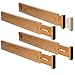 TAKE® 4-teilige Schubladentrenner verstellbar & anpassbar [42-56cm] - Schubladenteiler aus 100% Natur Bambus, Gefedertes Schubladen Trennsystem, Schubladen Ordnungssystem Küche, Schubladen Organizer