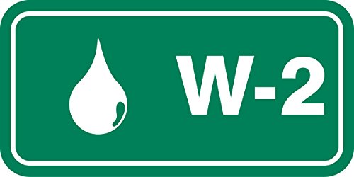 Vignette de sécurité W-2 Water autocollante verte et blanche Accuform