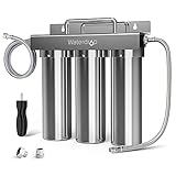 Waterdrop TST-UF 0.01μm Ultra-Filtration Under Sink Water Filter, Stainless Steel Water Filter for Sink, 5X Service Life, 99.99% of Contaminants Larger than 0.01μm, USA Tech (3 Filter Included)