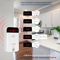 D MODUN - Gasmelder, Erdgas | LPG | Kohlegas-Lecksucher, Plug-in-Sensor-Gasmonitor mit akustischem Alarm und LED-Anzeige, Methan-Propan-Butan-Brenngas-Alarm für Küche, Wohnmobil, Garage – Ansicht 3