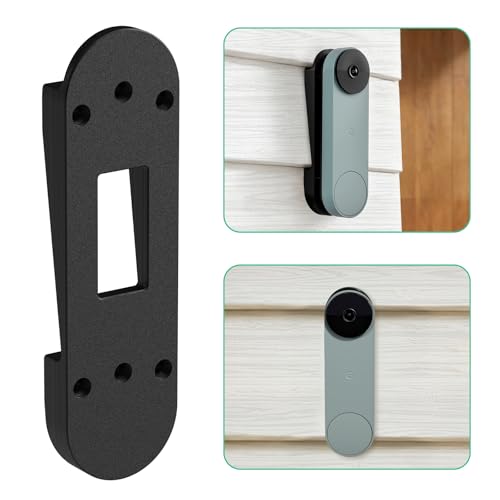 OLAIKE Vinyl Siding Mount Compatible with Google Nest Doorbell (Battery) Nest Doorbell Battery Apply to 4 Standard Vinyl Hardi Board or Flat Surface Security Screw Black