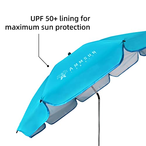 Ammsun Chair Umbrella With Universal Clamp 43 Inches And 360-Degree Swivel Upf 50+,Portable Clamp On Chair, Stroller, Wheelchair, And Wagon (Sky Blue-360 Degree) #TOP3