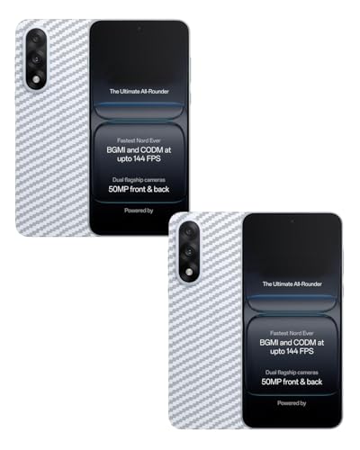 Image of (Pack of 2) Compatible with Skin Sticker /Vinyl wrap /Protective Film Mobile Back Skin Carbon Fiber 3D Transparent by Candeal Mizhan(Only Back) (Oneplus, Oneplus Nord 5 5G)