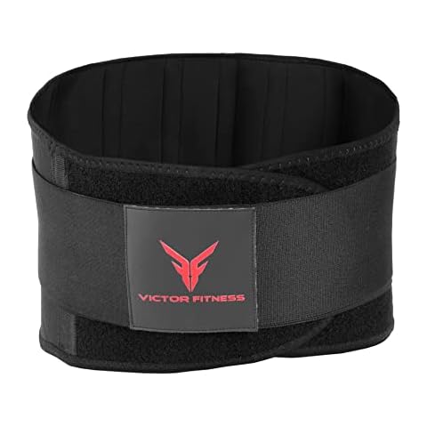 Victor Fitness Premium Back Support Belt with Adjustable Straps for Pain Relief, Lifting at Work, Herniated Disc and Sciatica (Large, Black) Cover