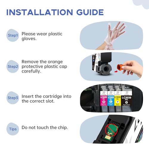 Image of Miss Deer LC3039 BK /C /M /Y Ink Cartridges,Compatible Replacement for Brother LC3039 XXL LC-3039BK,Work for Brother MFC-J5945DW MFC-J6945DW MFC-J5845DW MFC-J6545DW,4 Pack
