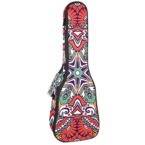 Sac de transport pour ukulélé ténor et soprano imperméable avec motif bohème chic
