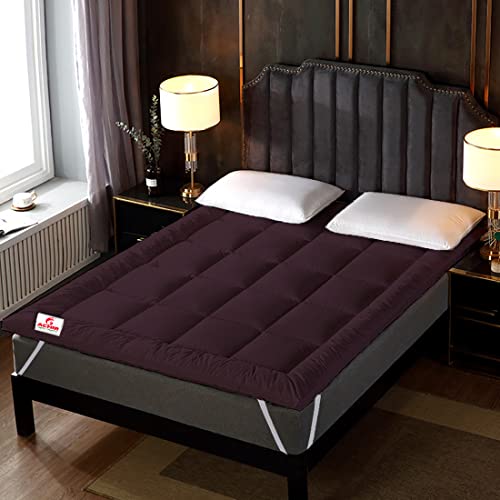 Image of ACHIR 500 GSM Super Soft Polycotton Microfiber Mattress Topper /Padding for Soft and Comfortable Sleep - Wine, (Small Queen, 60 inchX72 inchInch, 5Ft x 6Ft)