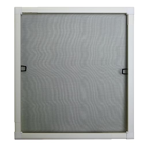 APANA - Fenster Fliegengitter Teleskop Klappfenster mit Alurahmen & robustem PET-Insektenschutzgewebe - Insektenschutz mit Bürstendichtung - Fliegennetz Montage ohne Bohren (120 x 140 cm | Weiß)