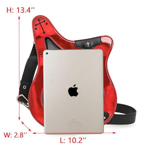 Rock Metal Guitar Ita Bag Crossbody Shoulder Bags Kawaii Cute Clear Window Pin Insert with a Removeable Strap