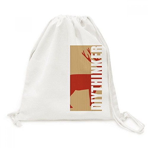 Sac à dos à cordon en toile style bois rouge et cerf qui libère vos mains