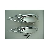 United Pacific Red LED Tear Drop Hot Rod Stop Turn Brake Tail Lights/Chrome Lens/Flame Bezel