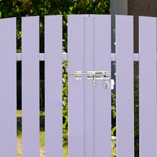 Litinliv Schieberiegel Torriegel 304-edelstahl, 16CM Riegelschloss mit Vorhängeschloss Loch, Bolzenriegel Abschließbar, Schlossriegel, Türriegel Edelstahl mit Schrauben für Haustür Gartentür Fenster