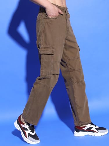Image of Highlander Men's Regular Fit Cargo Pocket Jeans | Clean Look | Cotton Comfort | Utility Style