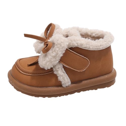 Botines de nieve para niños Cotton Shoes Plus Velvet Warm Versatile Short Boots Girls Soft Bottom Non Slip Boots Botas de nieve para niños 33, caqui, 30 EU