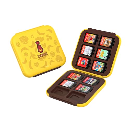 IINE Estojo para Cartões de Jogo Banana Hero Compatível com Switch 1 e 2, Suporte Magnético para 12 Cartões de Jogo, Organizador de Cartões de Jogo Compacto e Resistente A Impactos para Viagem