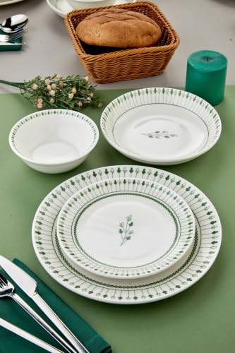 Varen 24 Parça Porselen Yemek Takımı, Yeşil, CKR4793