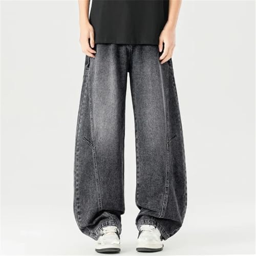 Men's Casual Denim Trousers Y2k Streetwear Unisex Straight Wide Leg Jeans Pants High Street4
