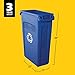 Rubbermaid Commercial Products Slim Jim Plastic Rectangular Recycling Bin/Trash Can with Venting Channels 23 Gal Blue for Kitchens/Classrooms/Offices/Back of House
