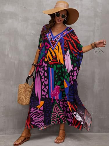 Plus Size Kaftan Dress for Women Caftan Bathing Swim Cover Up Boho Beach Dress Lightweight Loungewear4