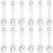 HOMYBABY® Kit cerraduras seguridad bebes cajones [12pcs] - Cierres de seguridad para niños: puertas, armarios y ventanas con adhesivo 3M extra fuerte - Protector armarios niños blanco (White)