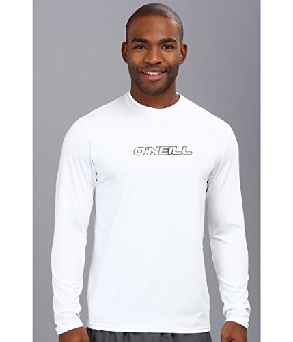 O' Neill Men's Standard O'neill Basic Skins Upf 50+ Long Sleeve Sun Shirt, White, Small #TOP5