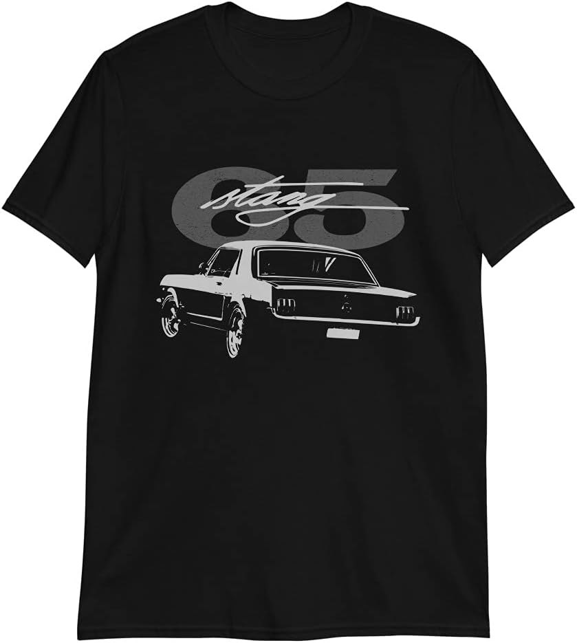 1965 Stang Classic Pony Car Club Graphic T-Shirt | Vintage Car Enthusiast Gift Black