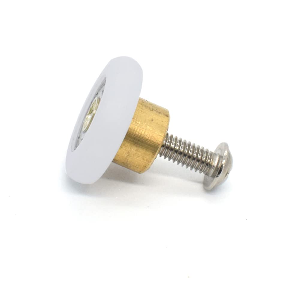 Kit 4 Rulli Per Porta Doccia Da 23 Mm – Ruote Superiori E Inferiori In Plastica E Ottone, Regolabili Per Vetri Da 4-6 Mm