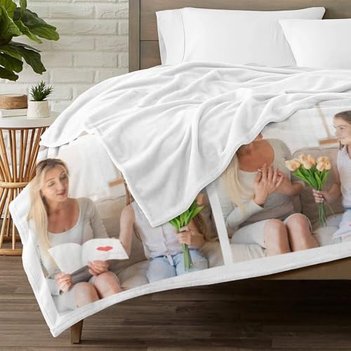 Image of inkArts Custom Blankets with Photo, Personalized Mom Blankets, Customized Photo Blanket, Custom Picture Blanket, Personalized Birthday Gifts for Mom Baby Kid Family