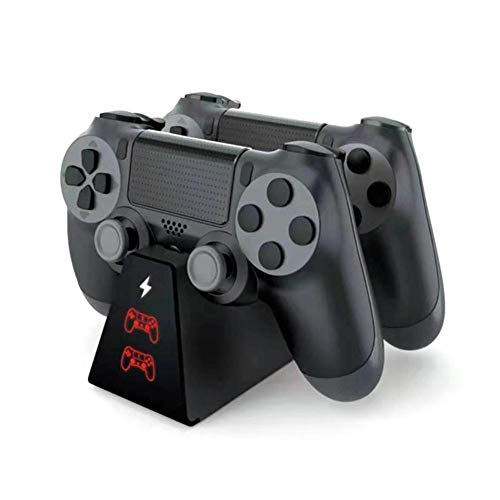 Nishci Cargador Mando, Base de Carga del Cargador Dual Rápida Cargador con LED Estación de Carga Compatible para Mando PS4 / PS4 Slim / PS4 Pro Gamepad - Protección Inteligent
