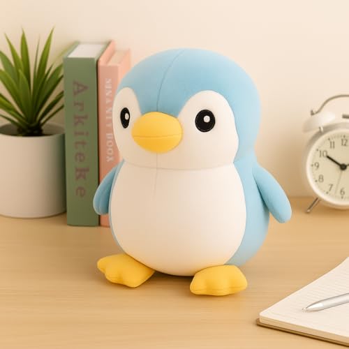 Image of NSA Penguin Soft Toy for Kids, Plush Toy for Babys- Cute Plush Stuffed Animal, Huggable & Cuddly Cartoon Teddy, Birthday Gift, Return Gift & Nursery Room Decor (25 cm, Blue & White)